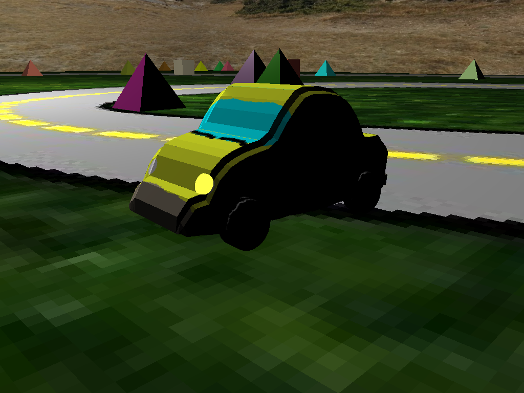 A 3D animated car